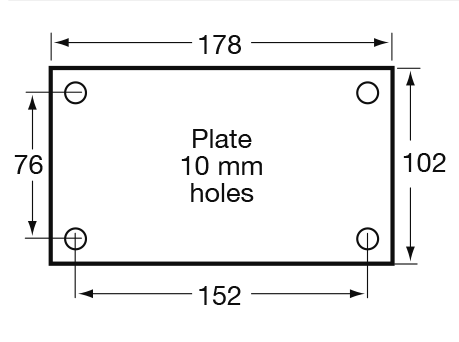 H Series castor mount drawing
